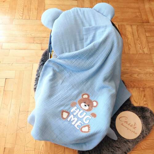 Komplet muślinowy -Miś-“HUG ME”