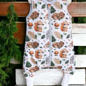 Śpiworek z nogawkami wzór-Leśne 1