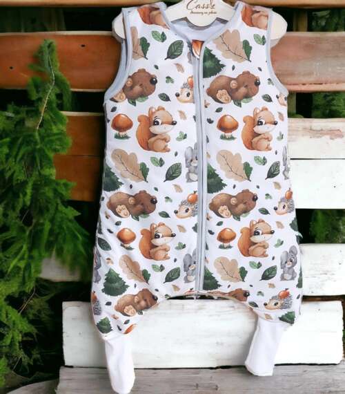 Śpiworek z nogawkami wzór-Leśne 1