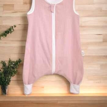 Muślinowy Śpiworek z nogawkami -kolor -Pudrowy Róż