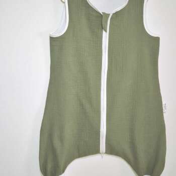 Muślinowy Śpiworek z nogawkami -kolor -Khaki