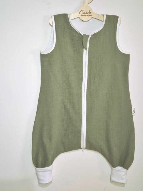 Muślinowy Śpiworek z nogawkami -kolor -Khaki