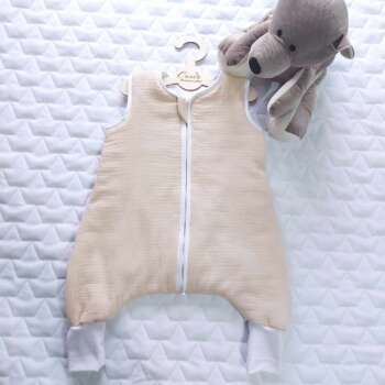 Muślinowy Śpiworek z nogawkami -kolor -Jasny Beż