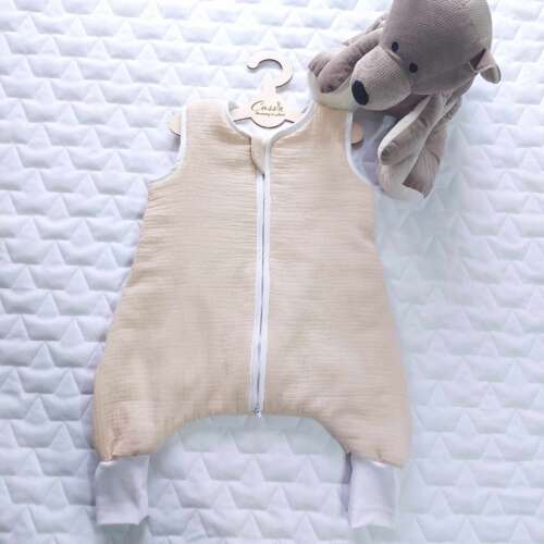 Muślinowy Śpiworek z nogawkami -kolor -Jasny Beż