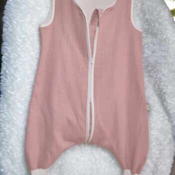 Muślinowy Śpiworek z nogawkami -kolor -Brudny Róż