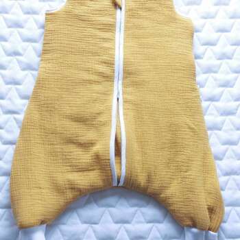 Muślinowy Śpiworek z nogawkami -kolor -Musztardowy