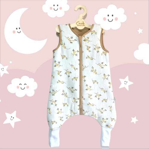 Muślinowy Śpiworek z nogawkami -wzór- Gałązka