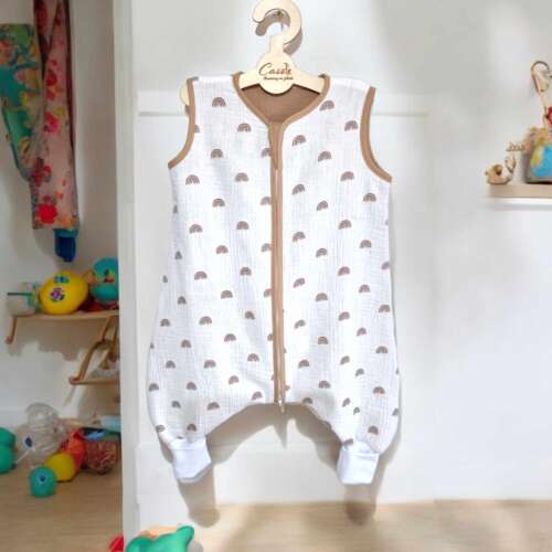 Muślinowy Śpiworek z nogawkami -wzór- Tęcze