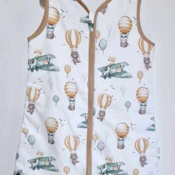 Śpiworek z nogawkami wzór-Samoloty z balonami