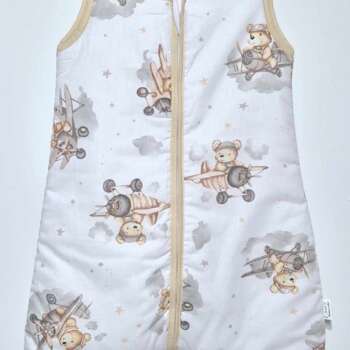 Śpiworek z nogawkami wzór-Lotnik akrobata-Beżowy