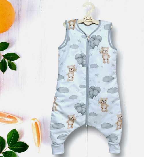 Śpiworek z nogawkami wzór- Miś z balonikami