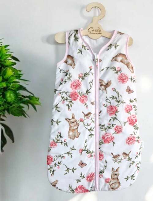 Śpiworek KLASYCZNY   wzór Różyczki z zającem