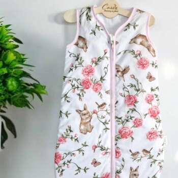 Śpiworek KLASYCZNY   wzór Różyczki z zającem