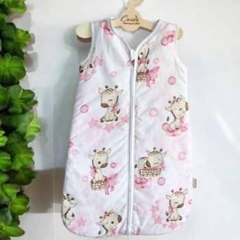 Śpiworek KLASYCZNY   wzór Żyrafa Róż