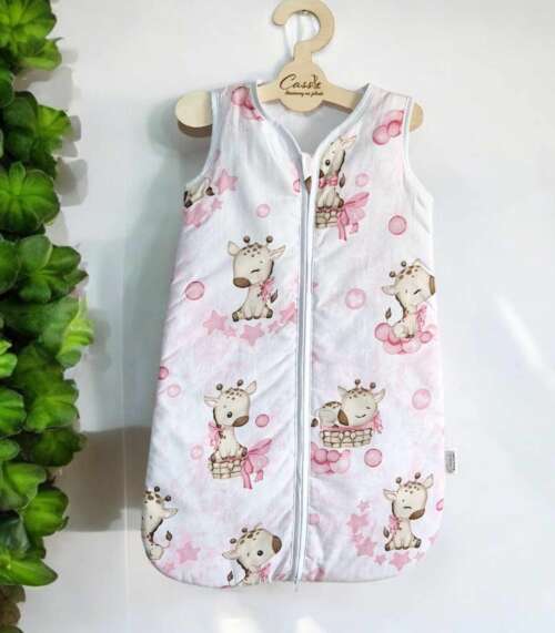 Śpiworek KLASYCZNY   wzór Żyrafa Róż