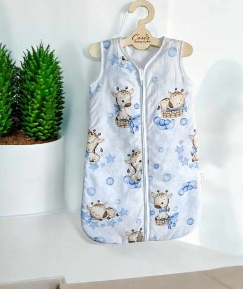 Śpiworek KLASYCZNY   wzór Żyrafa Niebieska