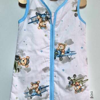 Śpiworek KLASYCZNY   wzór Lotnik akrobata (niebieski)