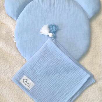 Kocyk/otulacz z podusią lub bez -kolor Baby blue