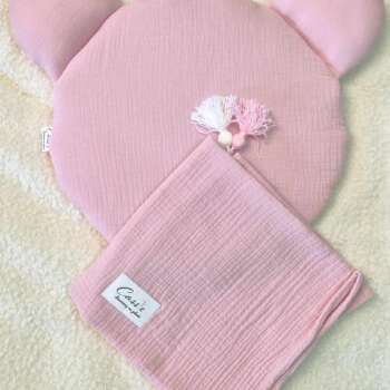 Kocyk/otulacz z podusią lub bez -kolor Pudrowy róż