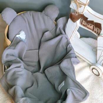 Kocyk/otulacz z podusią lub bez -kolor Szary