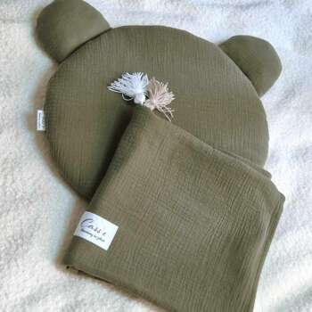 Kocyk/otulacz z podusią lub bez -kolor Khaki