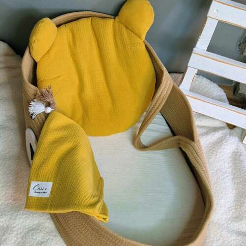 Kocyk/otulacz z podusią lub bez -kolor Musztardowy