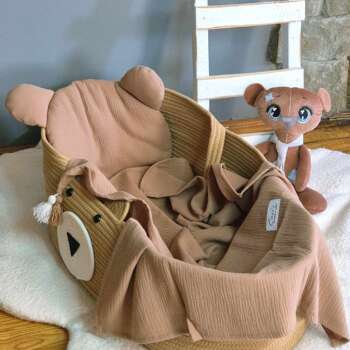 Kocyk/otulacz z podusią lub bez -kolor Czekoladowy Beż