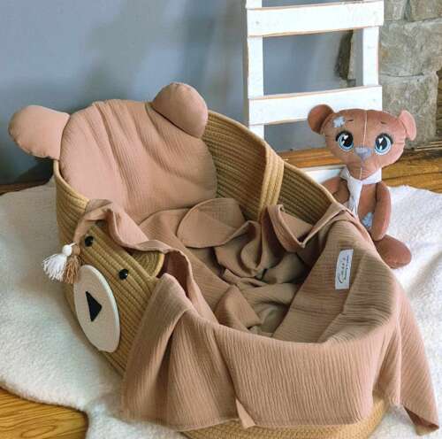 Kocyk/otulacz z podusią lub bez -kolor Czekoladowy Beż