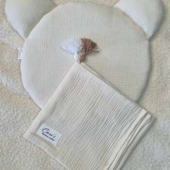 Kocyk/otulacz z podusią lub bez -kolor Kremowy