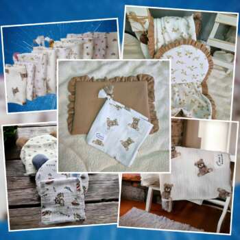 Muślinowe Kocyki,otulacze -Wzory ( z podusią lub bez )