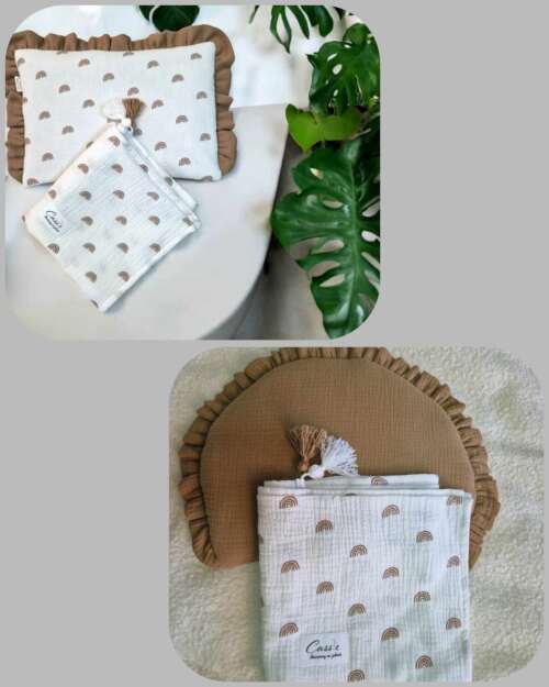 Kocyk/otulacz z podusią lub bez-wzór Tęcze