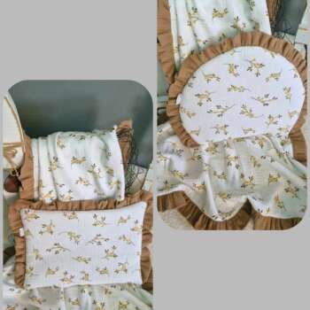 Kocyk/otulacz z podusią lub bez-wzór Gałązka z falbanami