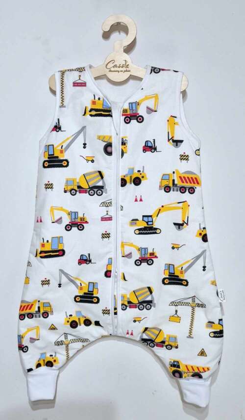 Śpiworek z nogawkami wzór-Koparki