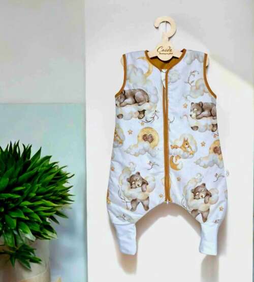 Śpiworek z nogawkami wzór- Misie beżowe