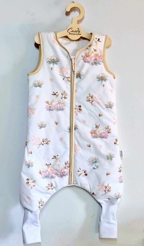 Śpiworek z nogawkami wzór - Łabądki