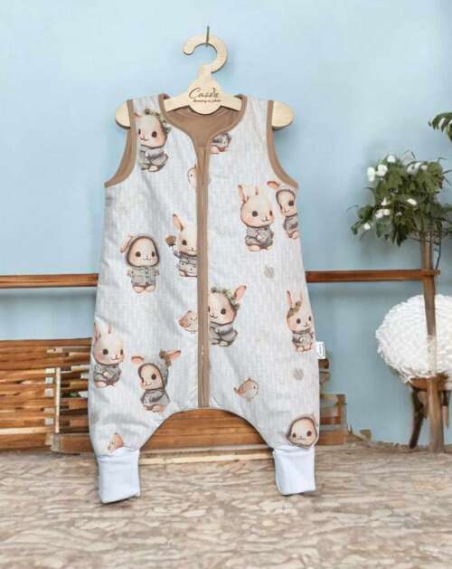 Śpiworek z nogawkami wzór- Króliczki