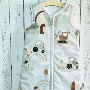 Śpiworek KLASYCZNY   wzór Traktory szare