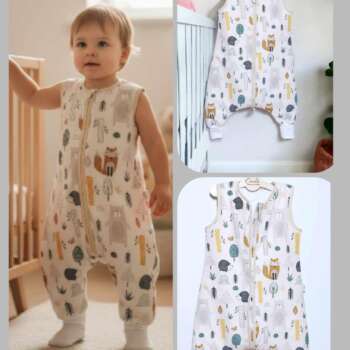 Śpiworek z nogawkami wzór-Lisek