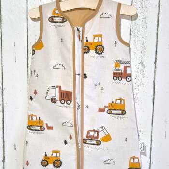 Śpiworek KLASYCZNY   wzór - Traktory Beż