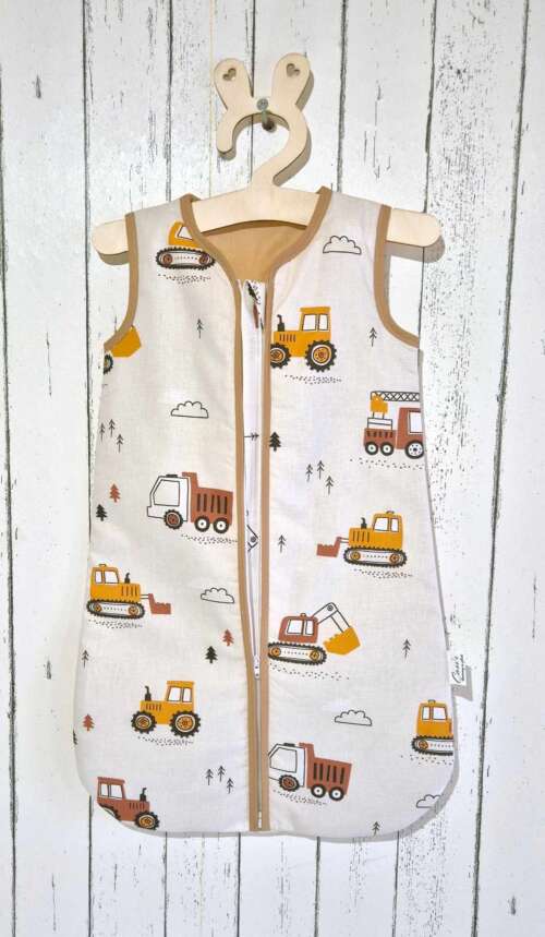 Śpiworek KLASYCZNY   wzór - Traktory Beż